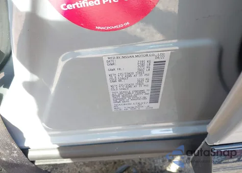 2022 Nissan Murano Sv Intelligent Awd from USA, damaged, VIN 5N1AZ2BS3NC126357